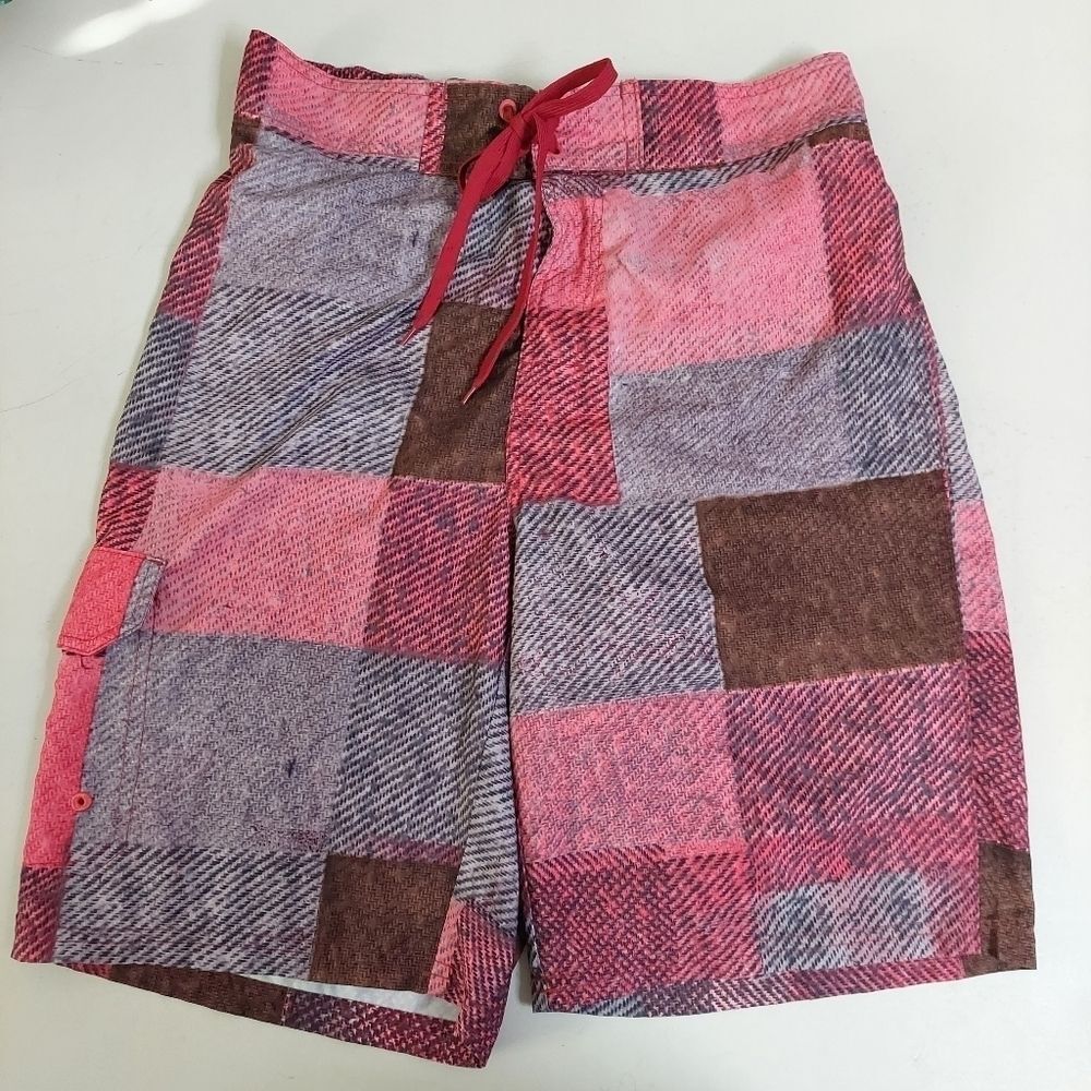 American Sunshine Red Shorts Size M Swimwear Inner‎ Mesh  Patchwork Waterproof